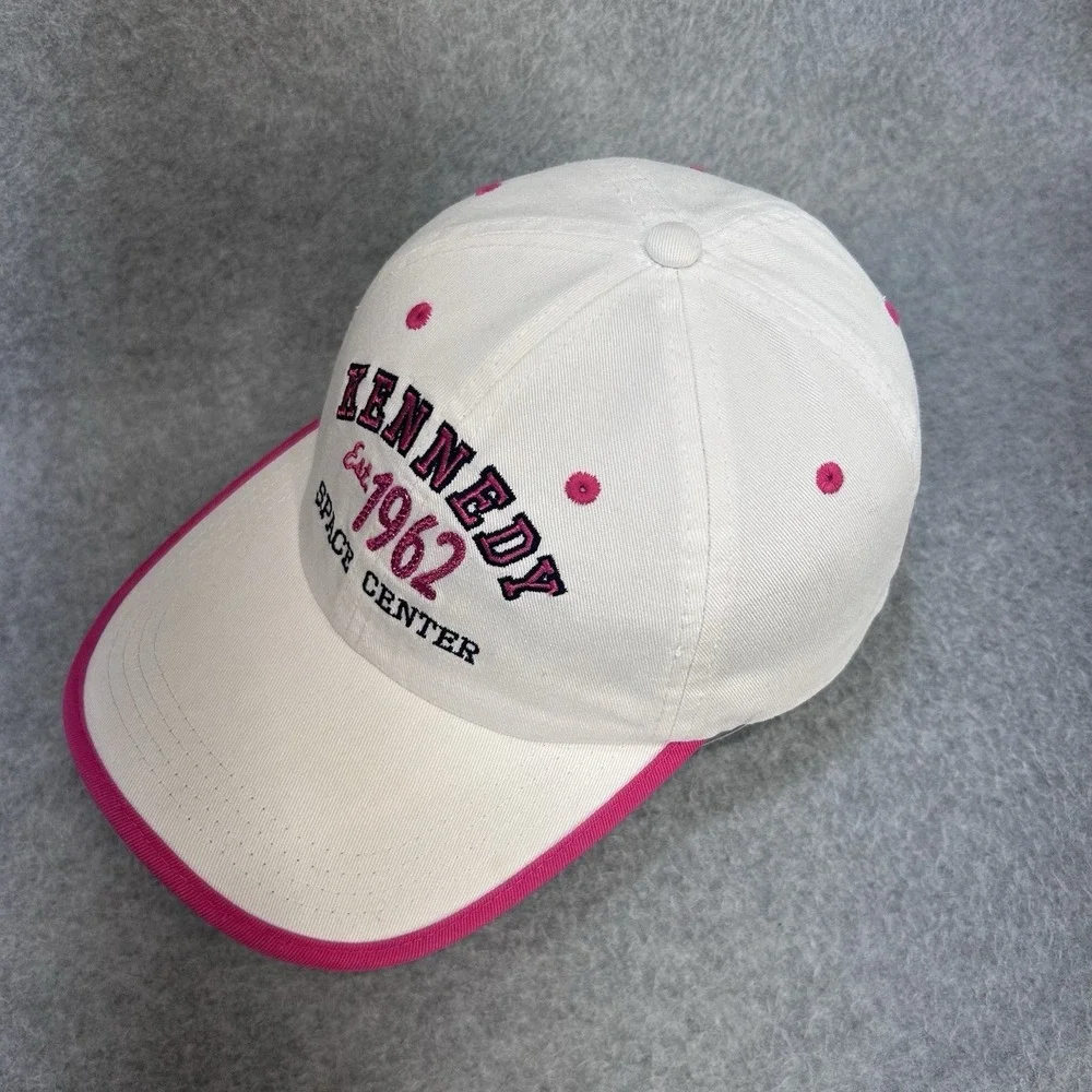 Kennedy Space Center Est 1962 Prairie‎ Mountain White Pink Cotton Strapback Cap